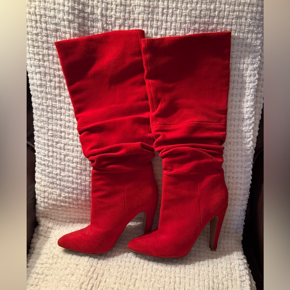 Steve Madden Red Slouchy Boots size 7